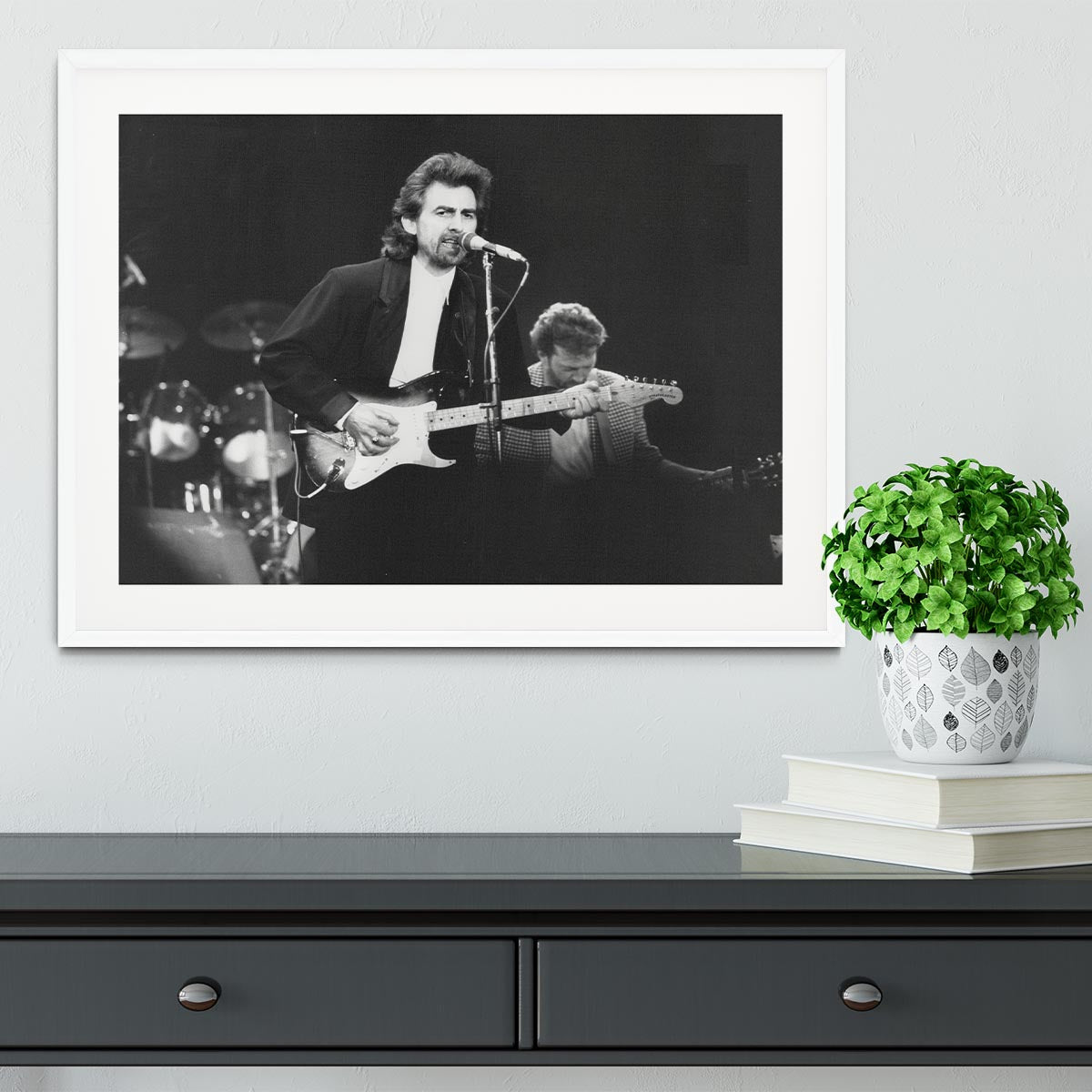 George Harrison at the Princes Trust concert in 1988 Framed Print - Canvas Art Rocks - 5