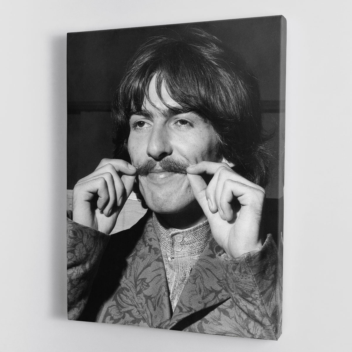 George Harrison plays with his moustache Canvas Print or Poster - Canvas Art Rocks - 1