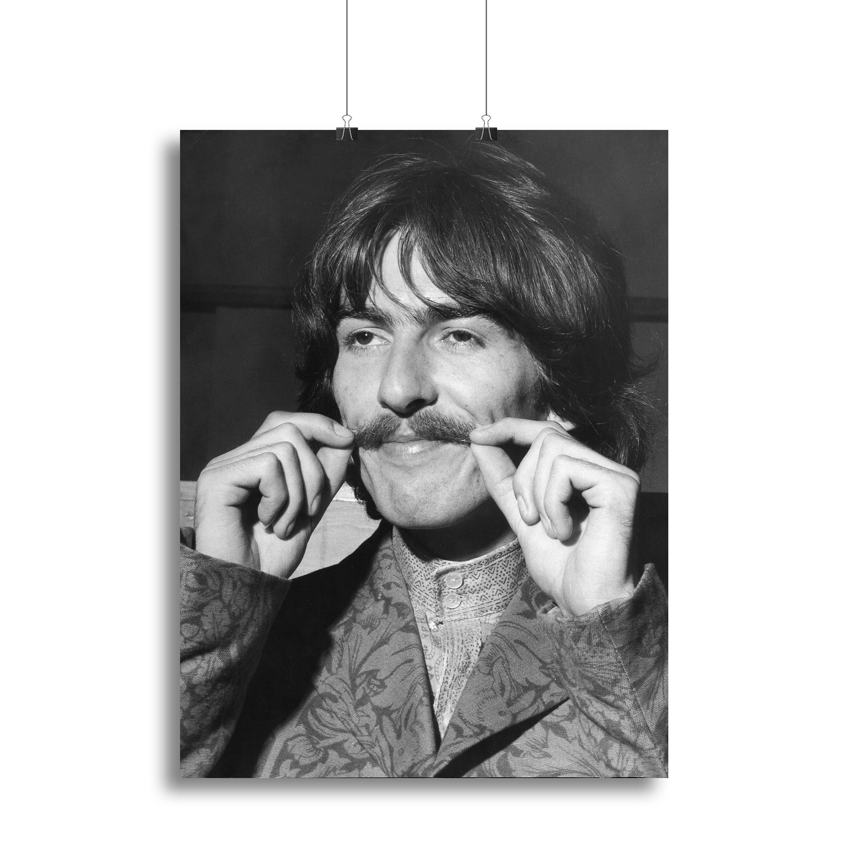 George Harrison plays with his moustache Canvas Print or Poster - Canvas Art Rocks - 2
