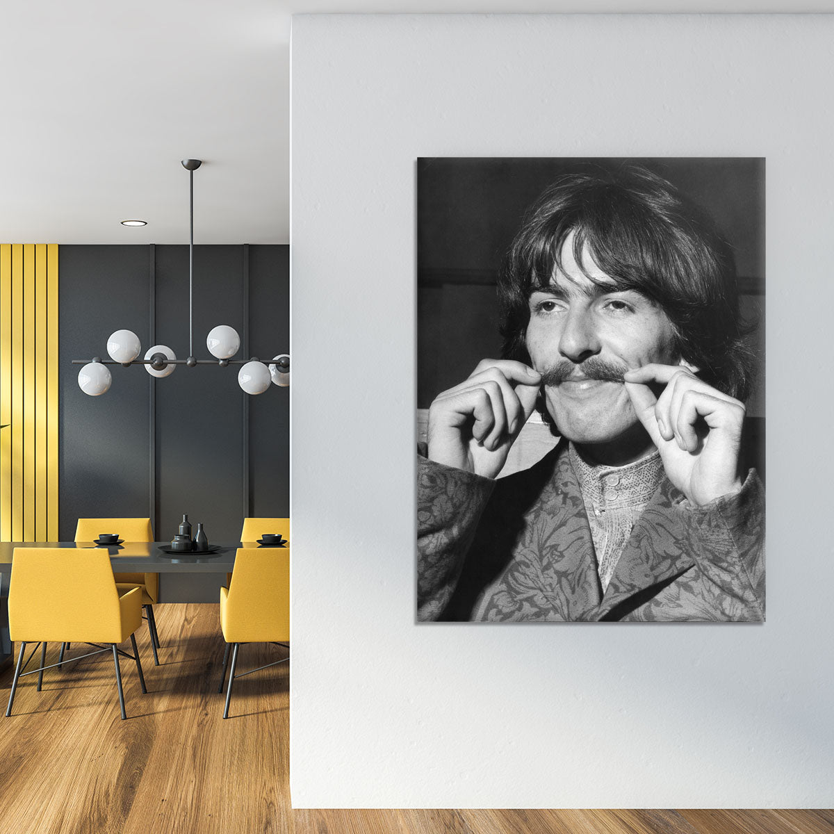 George Harrison plays with his moustache Canvas Print or Poster - Canvas Art Rocks - 4