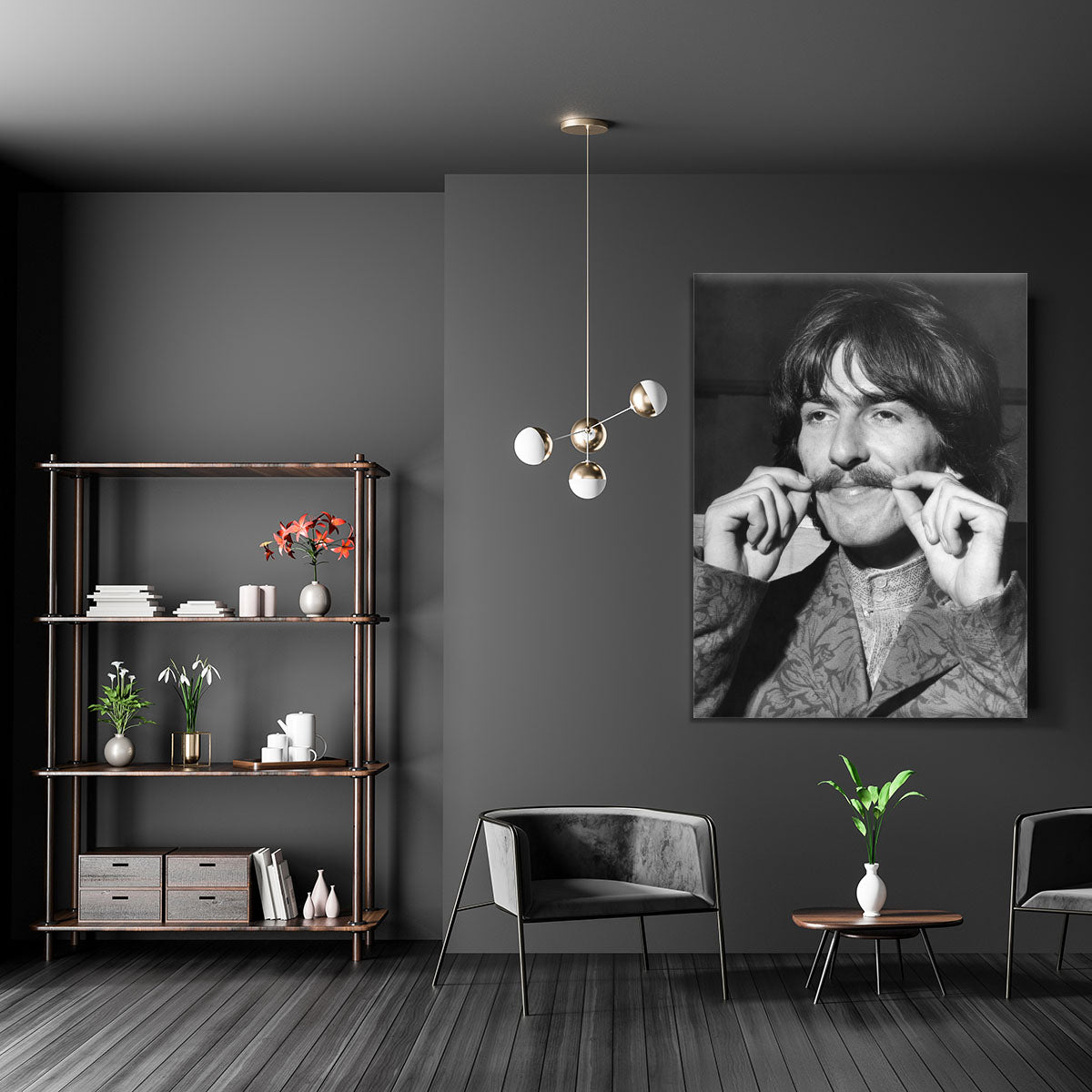 George Harrison plays with his moustache Canvas Print or Poster - Canvas Art Rocks - 5