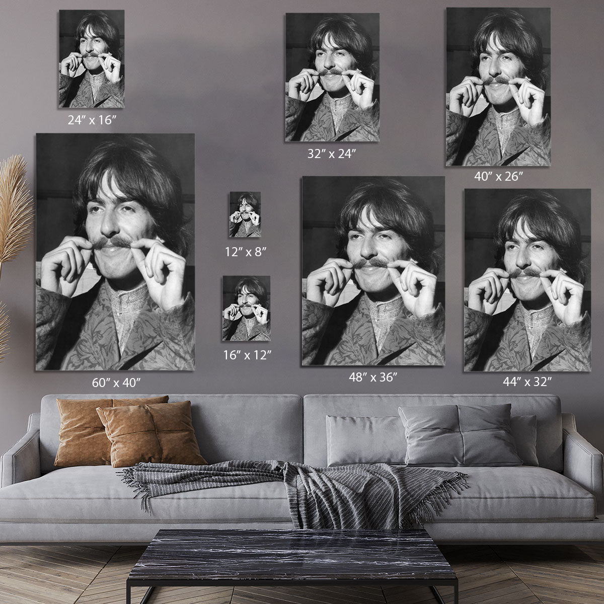 George Harrison plays with his moustache Canvas Print or Poster - Canvas Art Rocks - 7