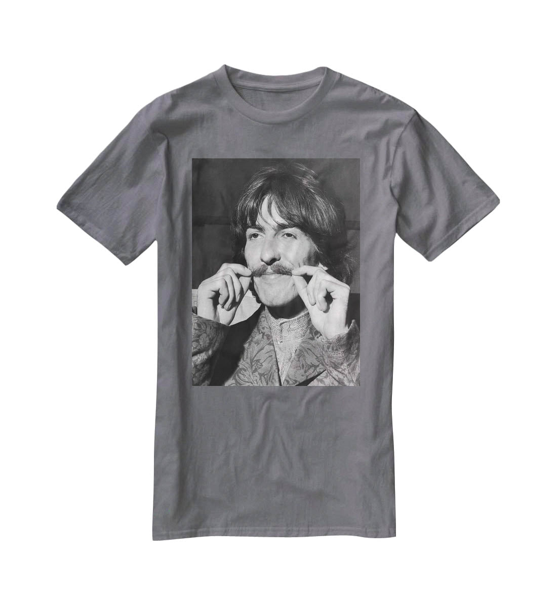 George Harrison plays with his moustache T-Shirt - Canvas Art Rocks - 3