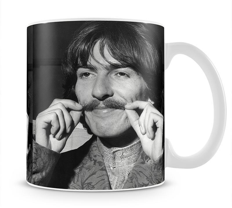 George Harrison plays with his moustache Mug - Canvas Art Rocks - 1