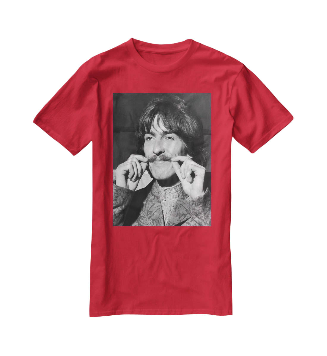 George Harrison plays with his moustache T-Shirt - Canvas Art Rocks - 4