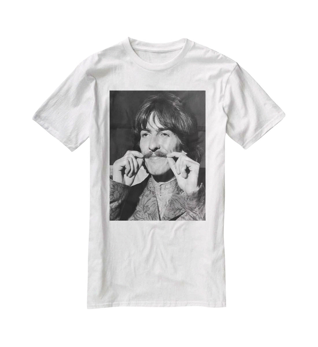 George Harrison plays with his moustache T-Shirt - Canvas Art Rocks - 5