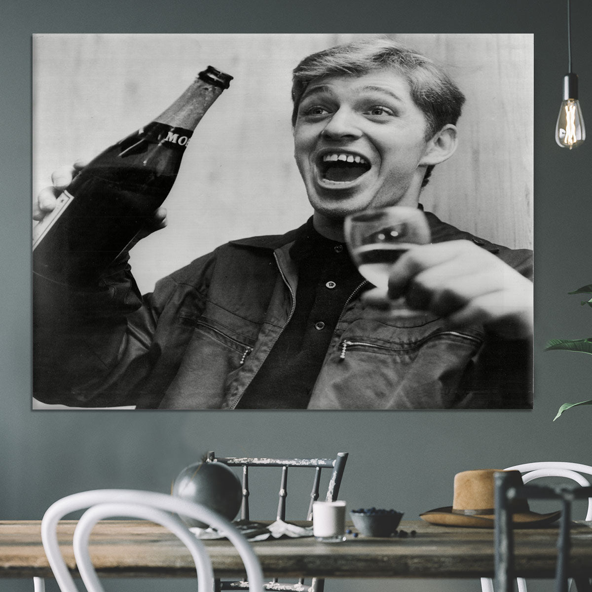 Georgie Fame with champagne Canvas Print or Poster - Canvas Art Rocks - 3