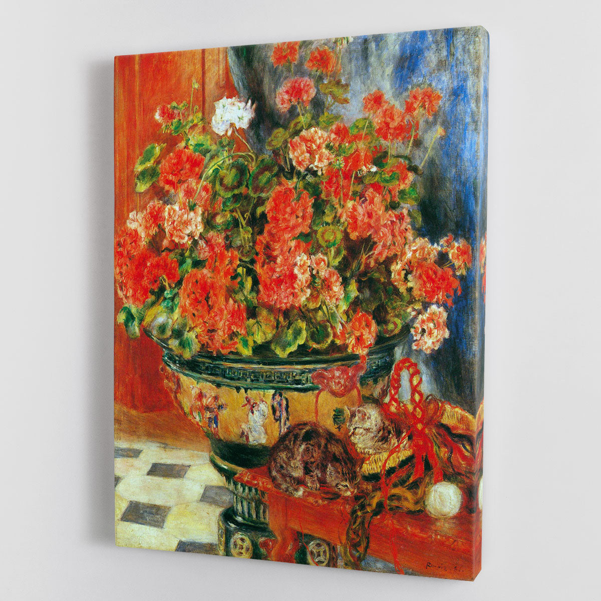 Geraniums and cats by Renoir Canvas Print or Poster - Canvas Art Rocks - 1