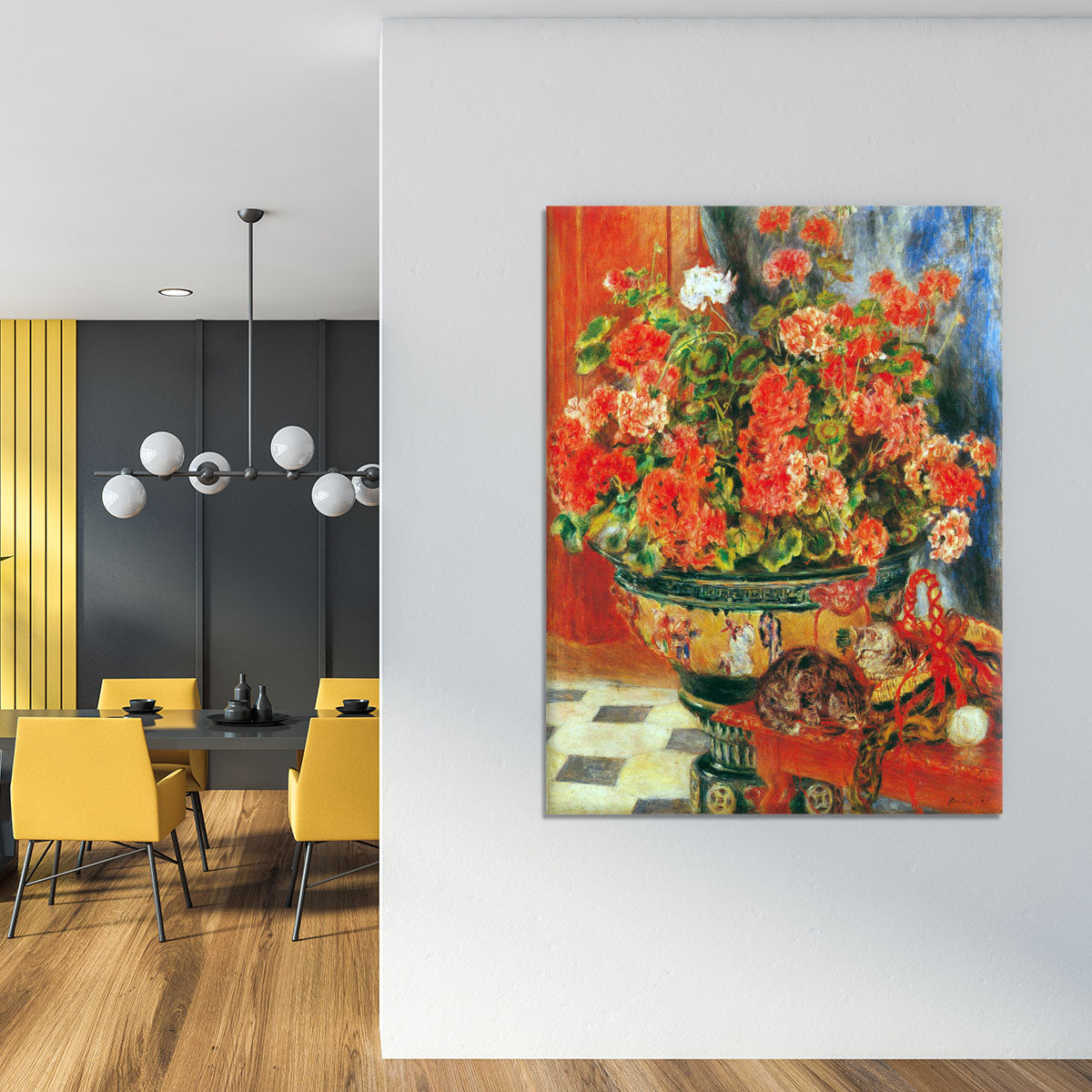 Geraniums and cats by Renoir Canvas Print or Poster - Canvas Art Rocks - 4