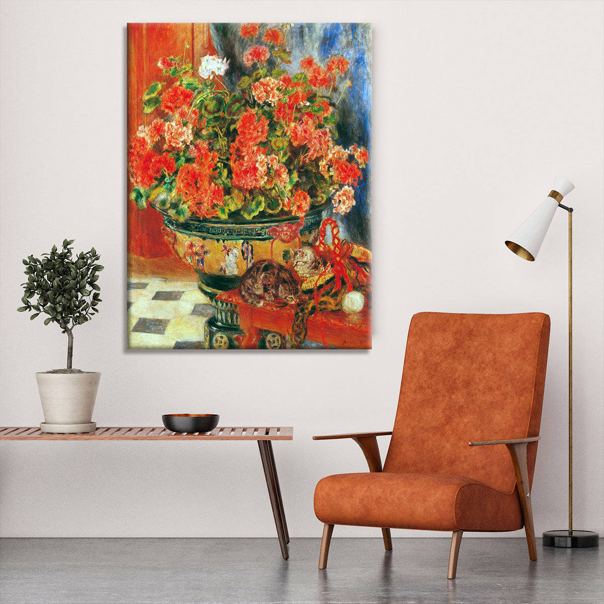 Geraniums and cats by Renoir Canvas Print or Poster - Canvas Art Rocks - 6