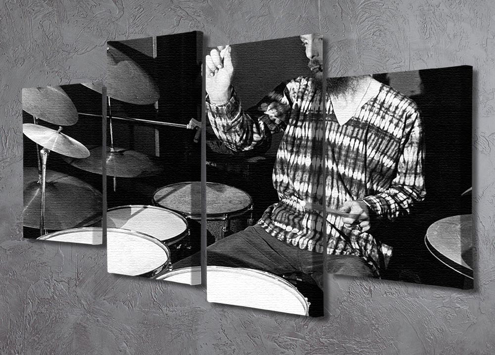 Ginger Baker on the drums 4 Split Panel Canvas - Canvas Art Rocks - 2