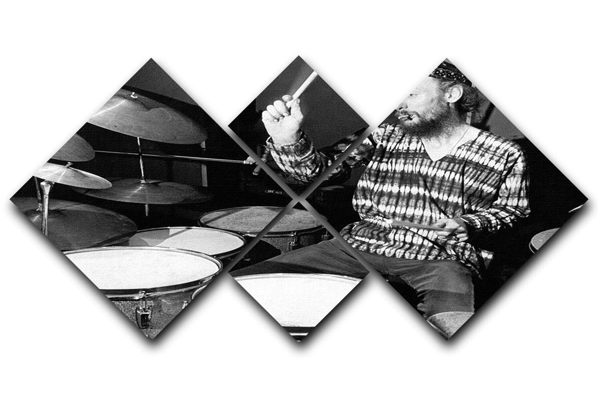 Ginger Baker on the drums 4 Square Multi Panel Canvas - Canvas Art Rocks - 1