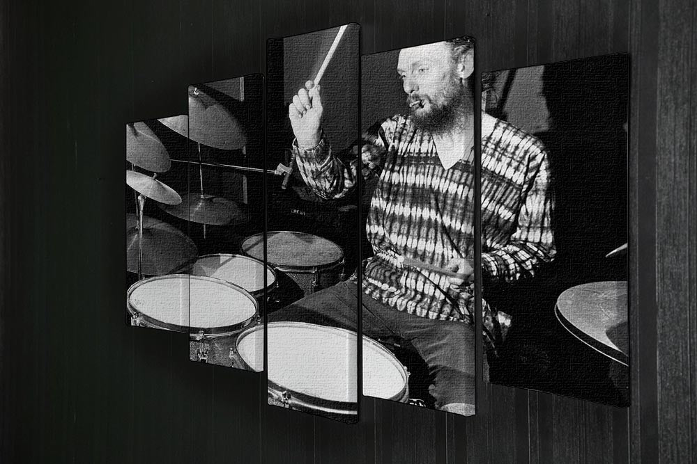 Ginger Baker on the drums 5 Split Panel Canvas - Canvas Art Rocks - 2