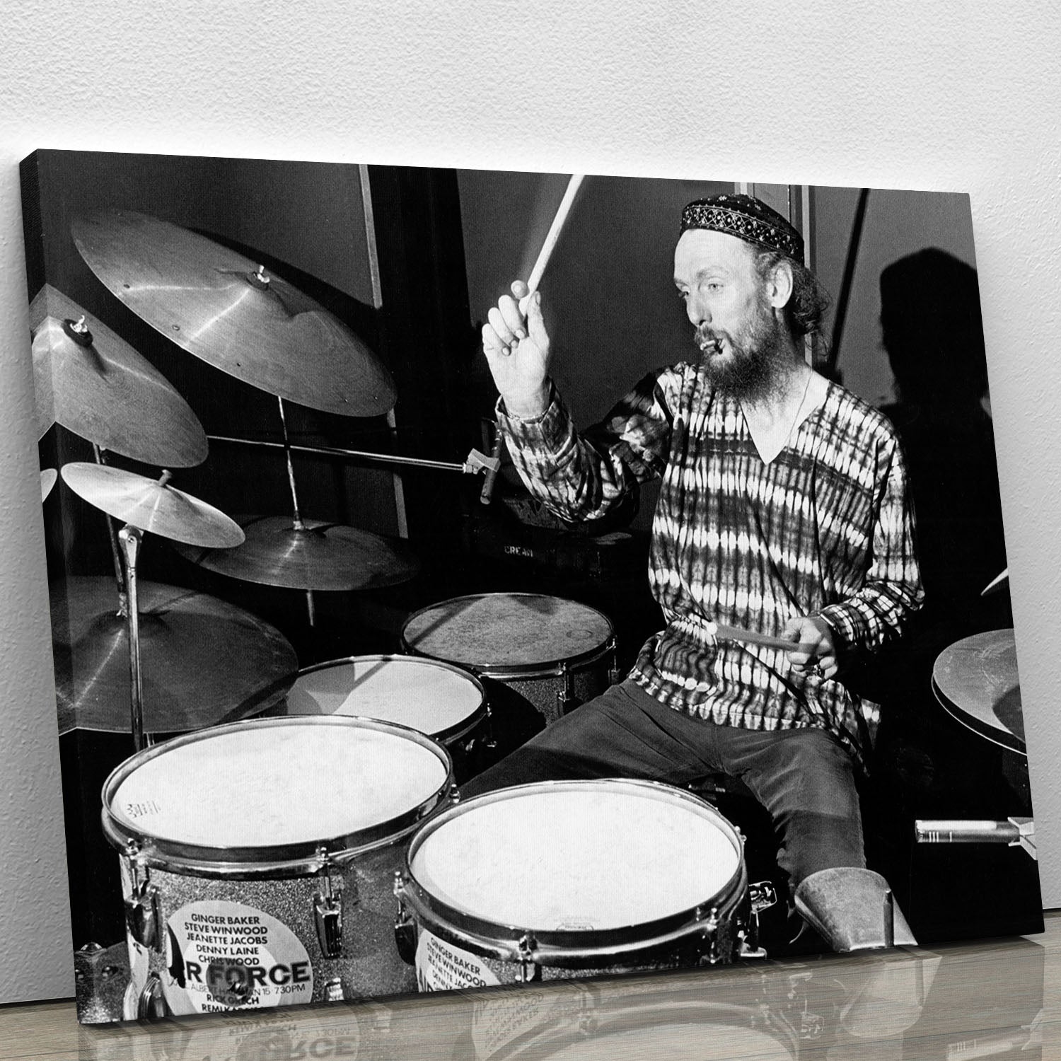 Ginger Baker on the drums Canvas Print or Poster - Canvas Art Rocks - 1