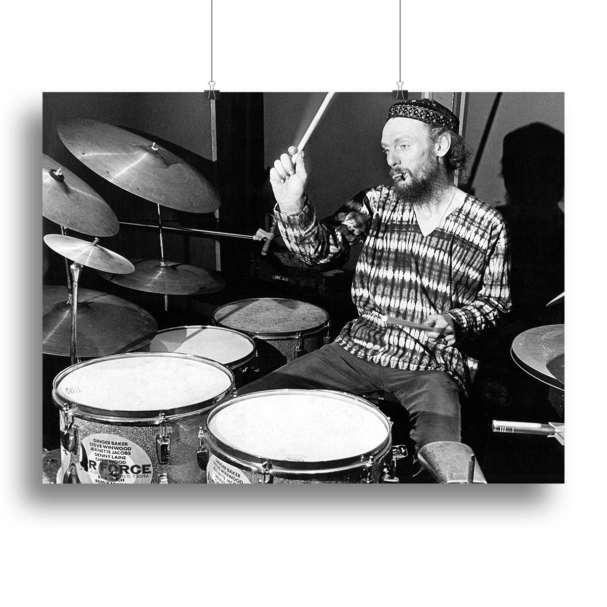Ginger Baker on the drums Canvas Print or Poster - Canvas Art Rocks - 2