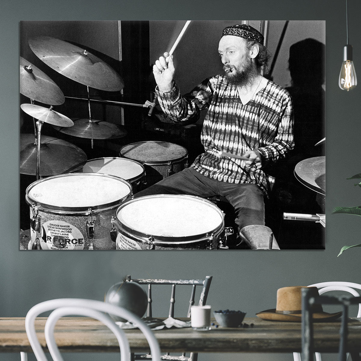 Ginger Baker on the drums Canvas Print or Poster - Canvas Art Rocks - 3