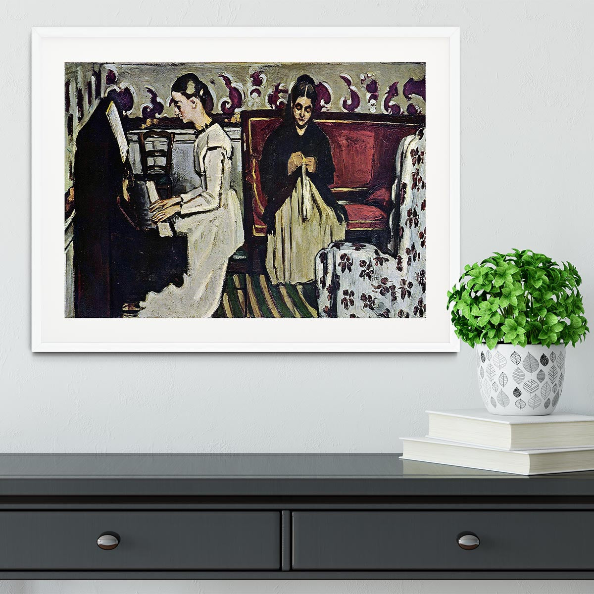 Girl at Piano by Cezanne Framed Print - Canvas Art Rocks - 5