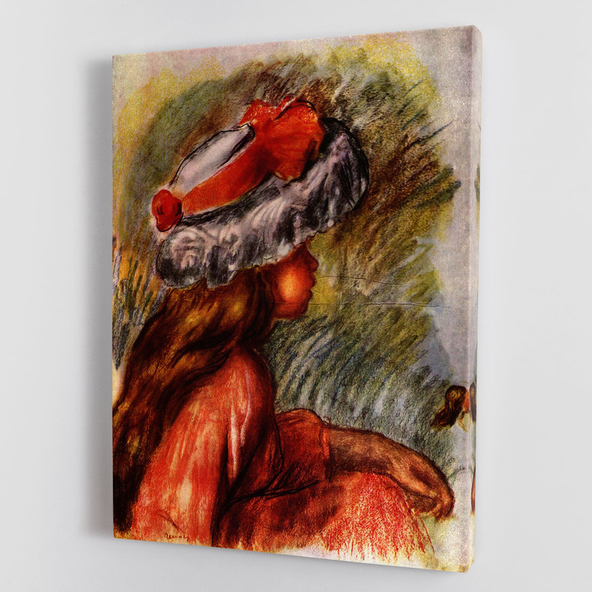 Girl head by Renoir Canvas Print or Poster - Canvas Art Rocks - 1