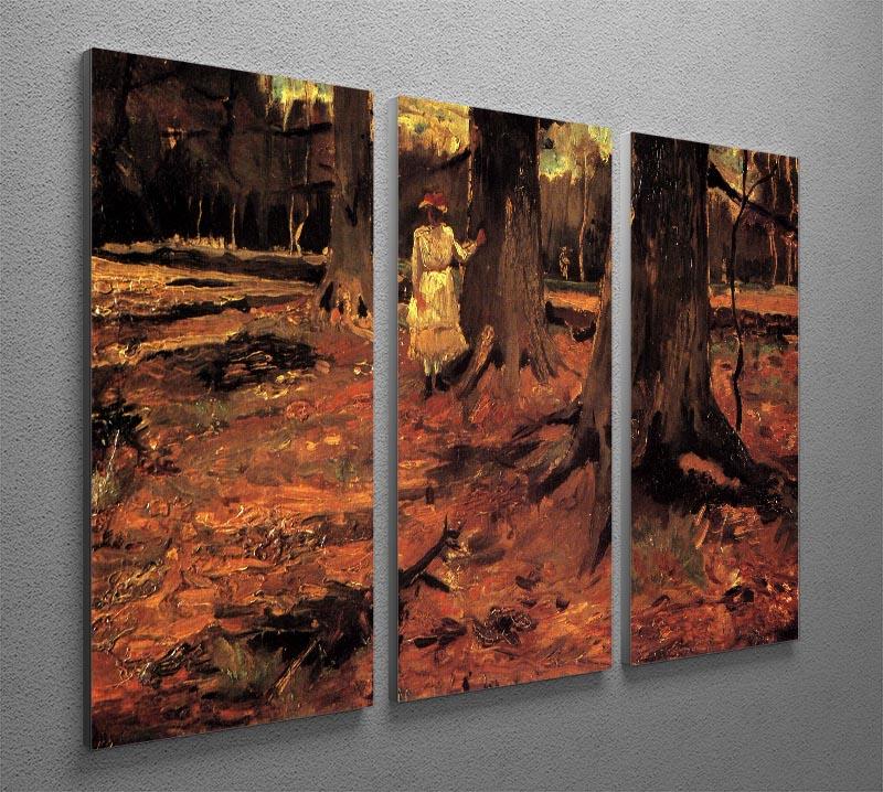 Girl in White in the Woods by Van Gogh 3 Split Panel Canvas Print - Canvas Art Rocks - 4