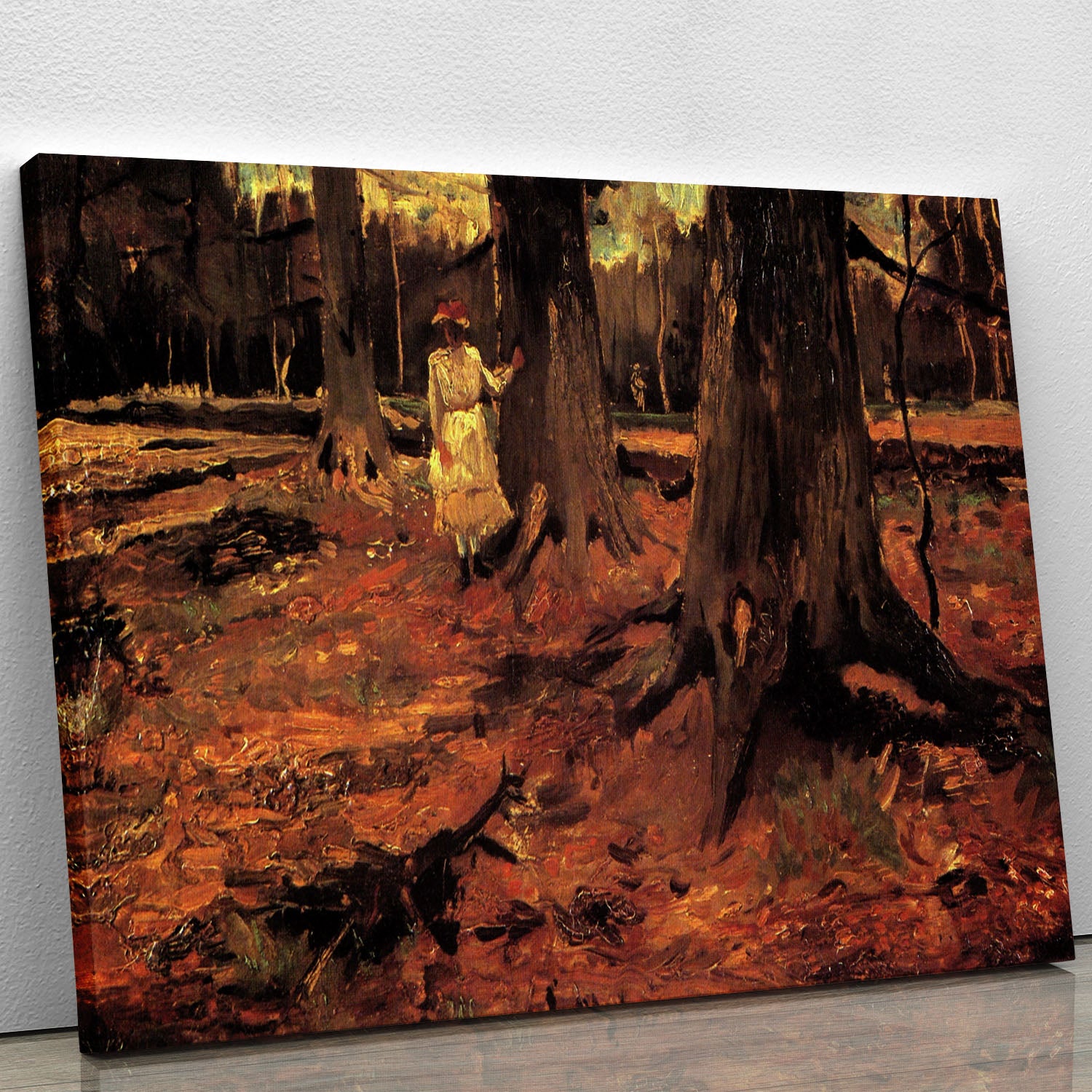 Girl in White in the Woods by Van Gogh Canvas Print or Poster - Canvas Art Rocks - 1