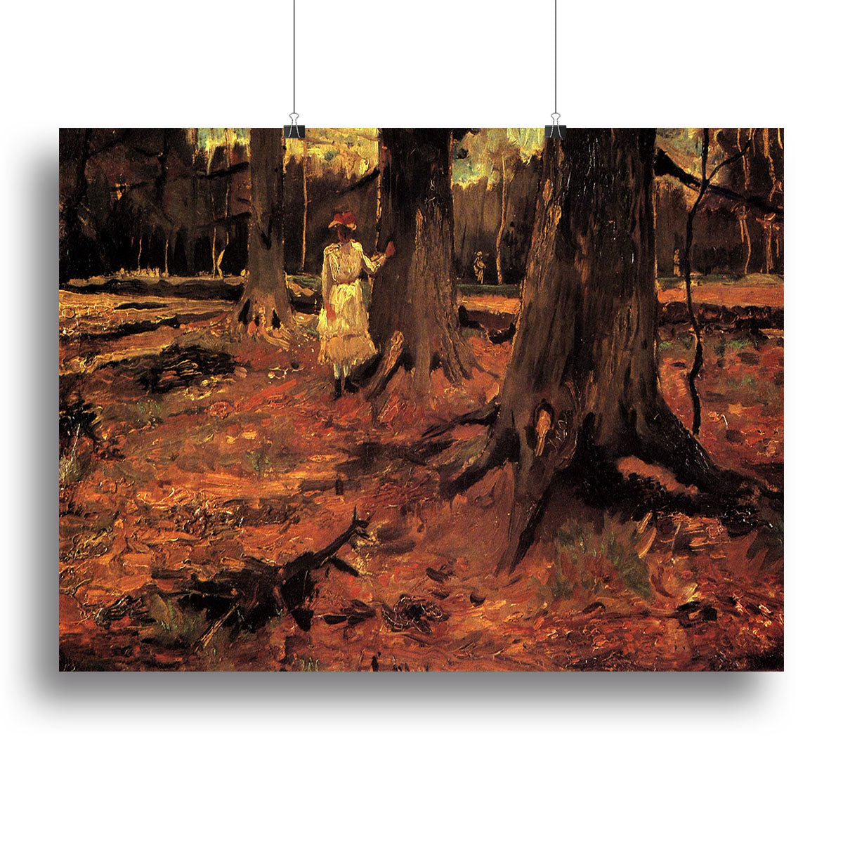Girl in White in the Woods by Van Gogh Canvas Print or Poster - Canvas Art Rocks - 2