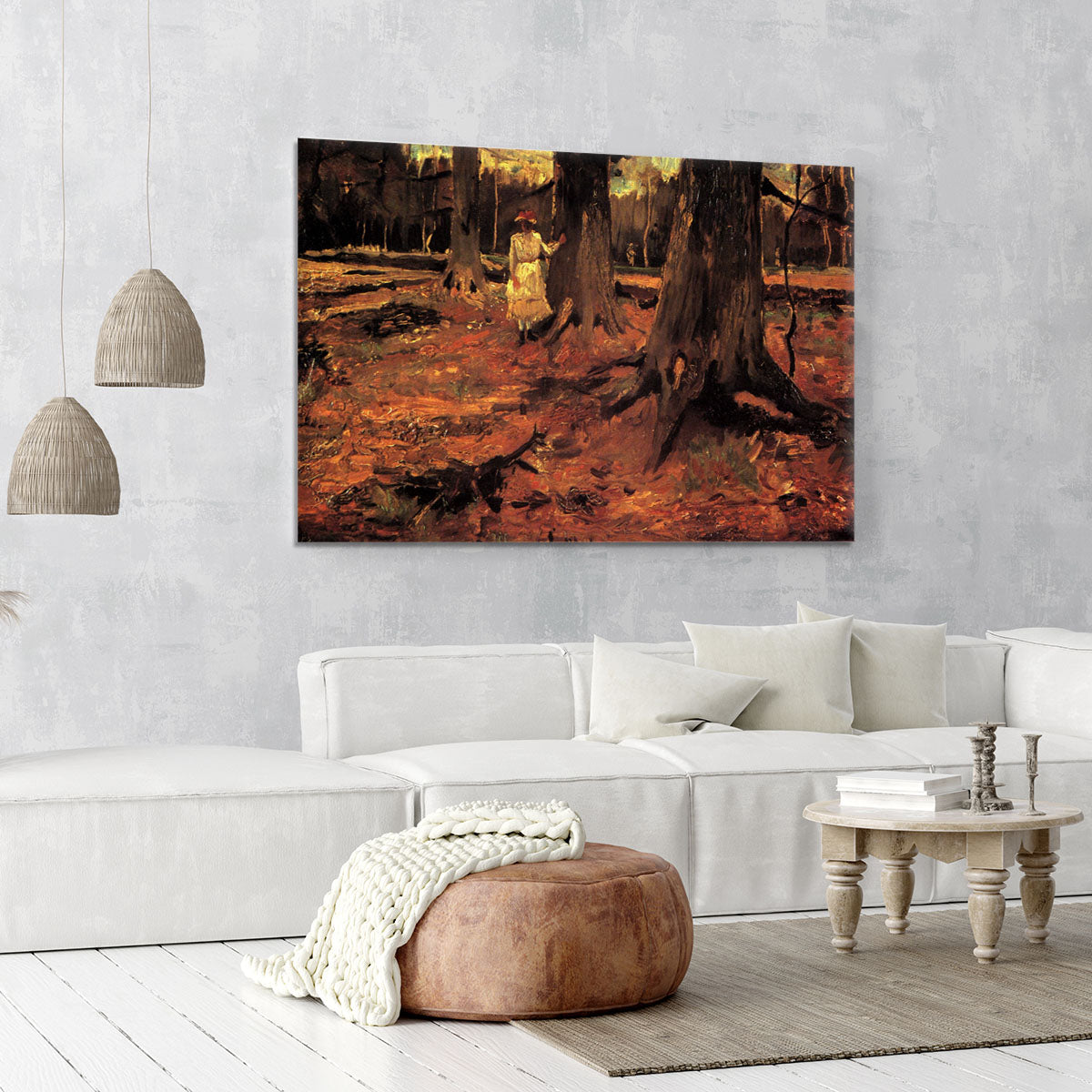 Girl in White in the Woods by Van Gogh Canvas Print or Poster - Canvas Art Rocks - 6