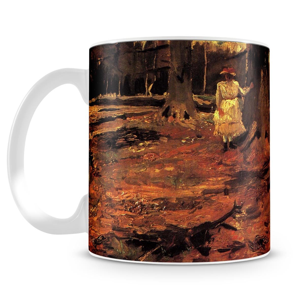 Girl in White in the Woods by Van Gogh Mug - Canvas Art Rocks - 4