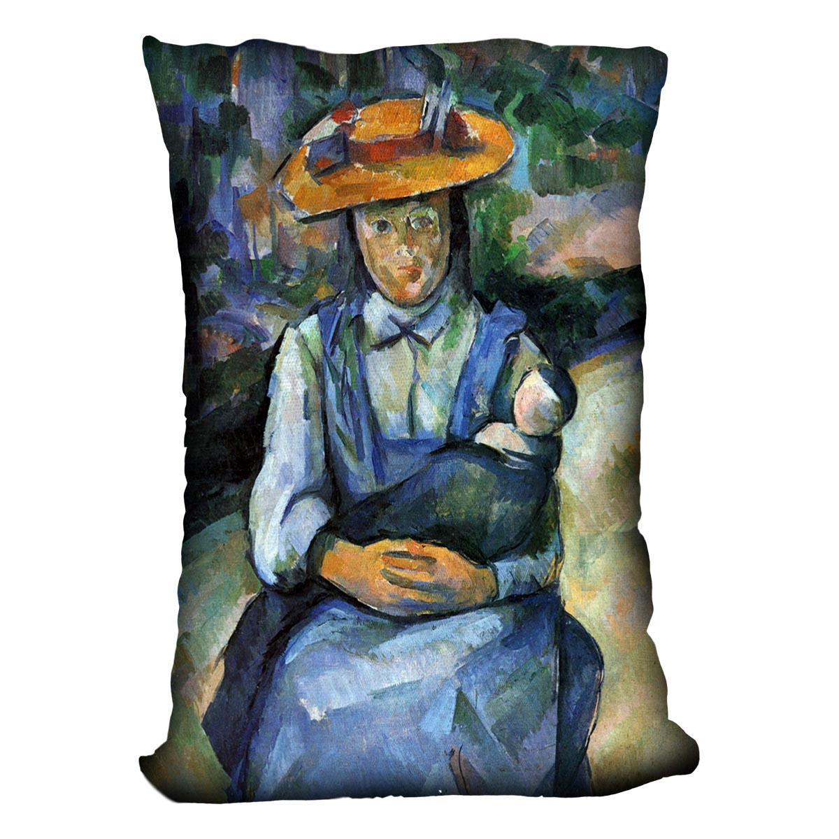Girl with Doll by Cezanne Cushion