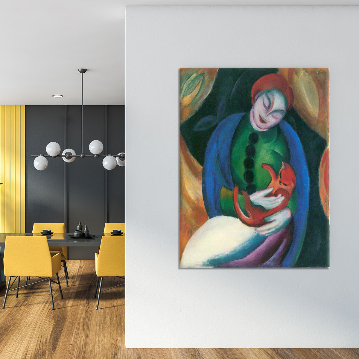 Girl with a Cat II by Franz Marc Canvas Print or Poster - Canvas Art Rocks - 4