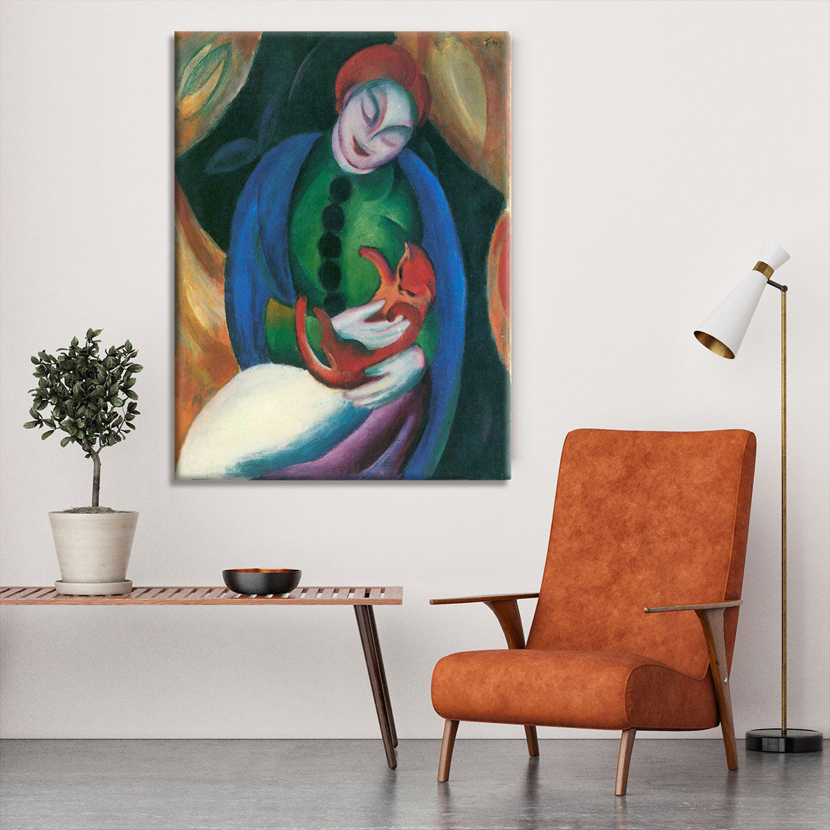 Girl with a Cat II by Franz Marc Canvas Print or Poster - Canvas Art Rocks - 6