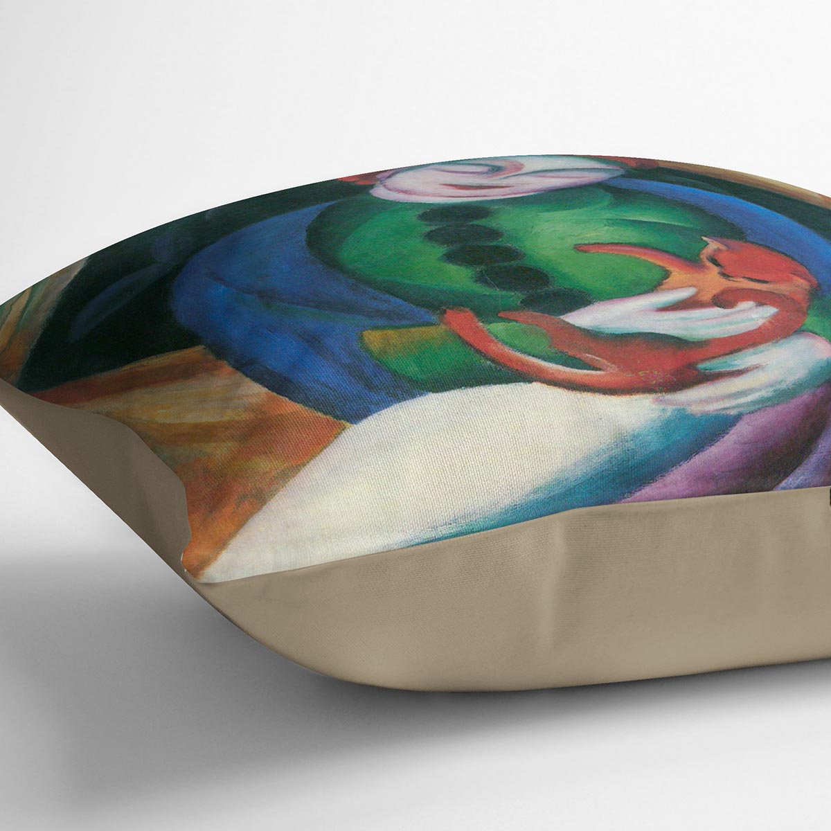 Girl with a Cat II by Franz Marc Cushion