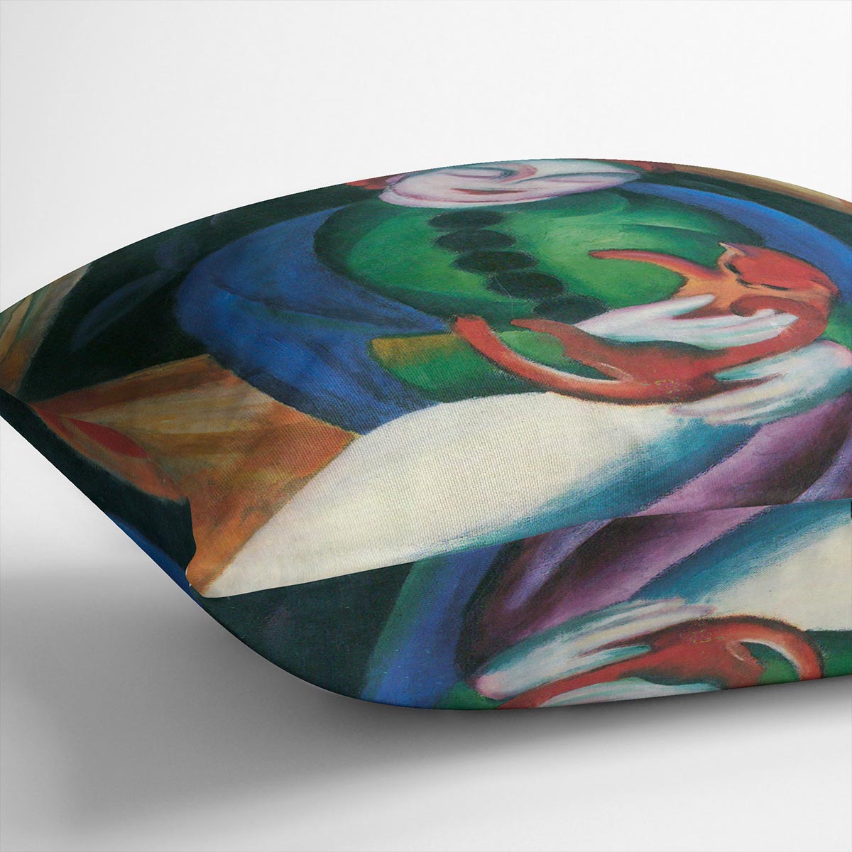 Girl with a Cat II by Franz Marc Cushion