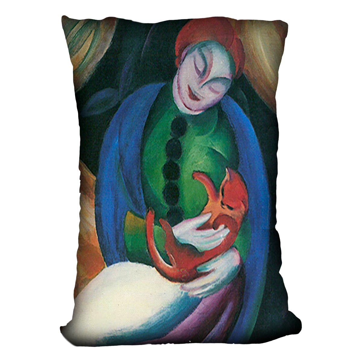 Girl with a Cat II by Franz Marc Cushion
