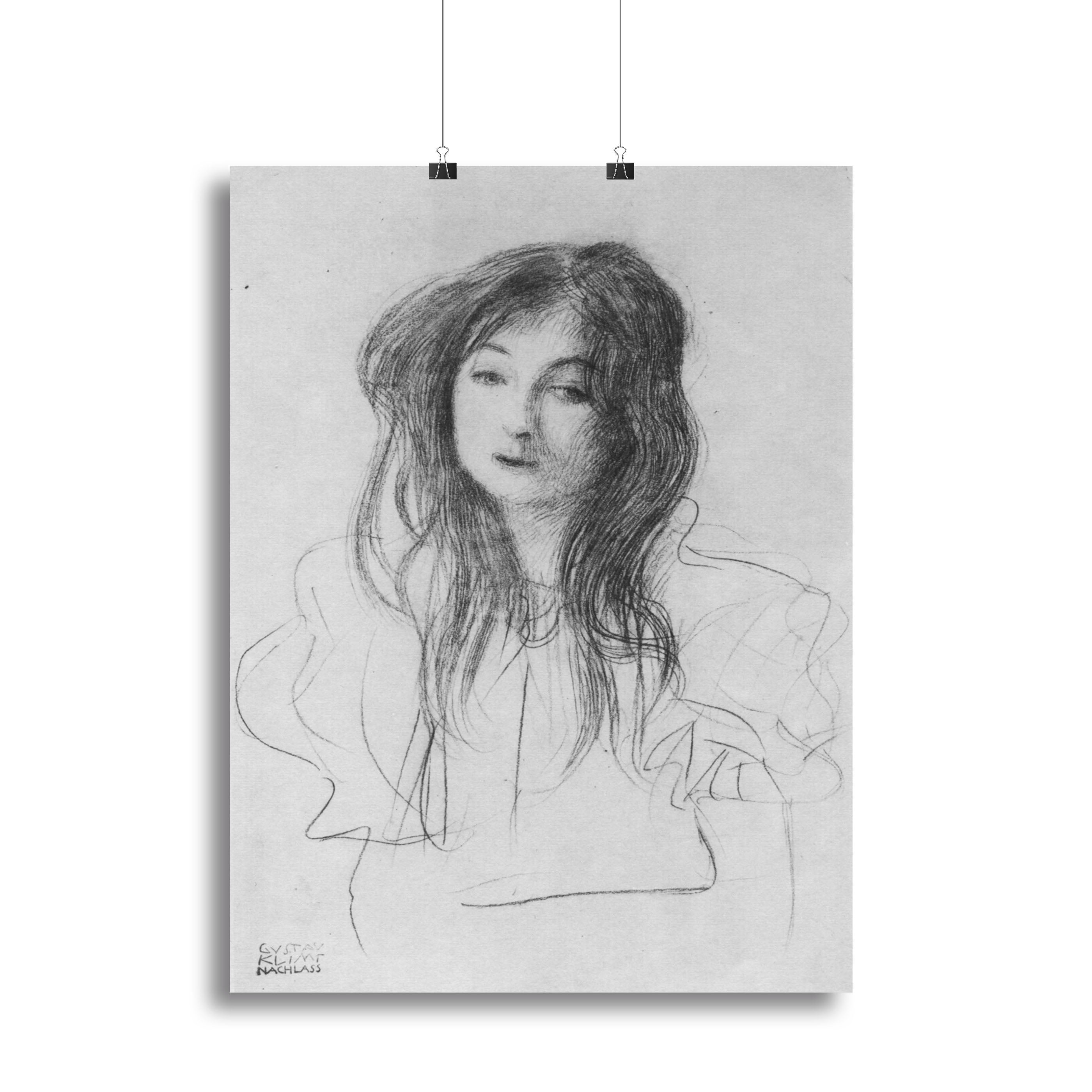 Girl with long hair by Klimt Canvas Print or Poster - Canvas Art Rocks - 2