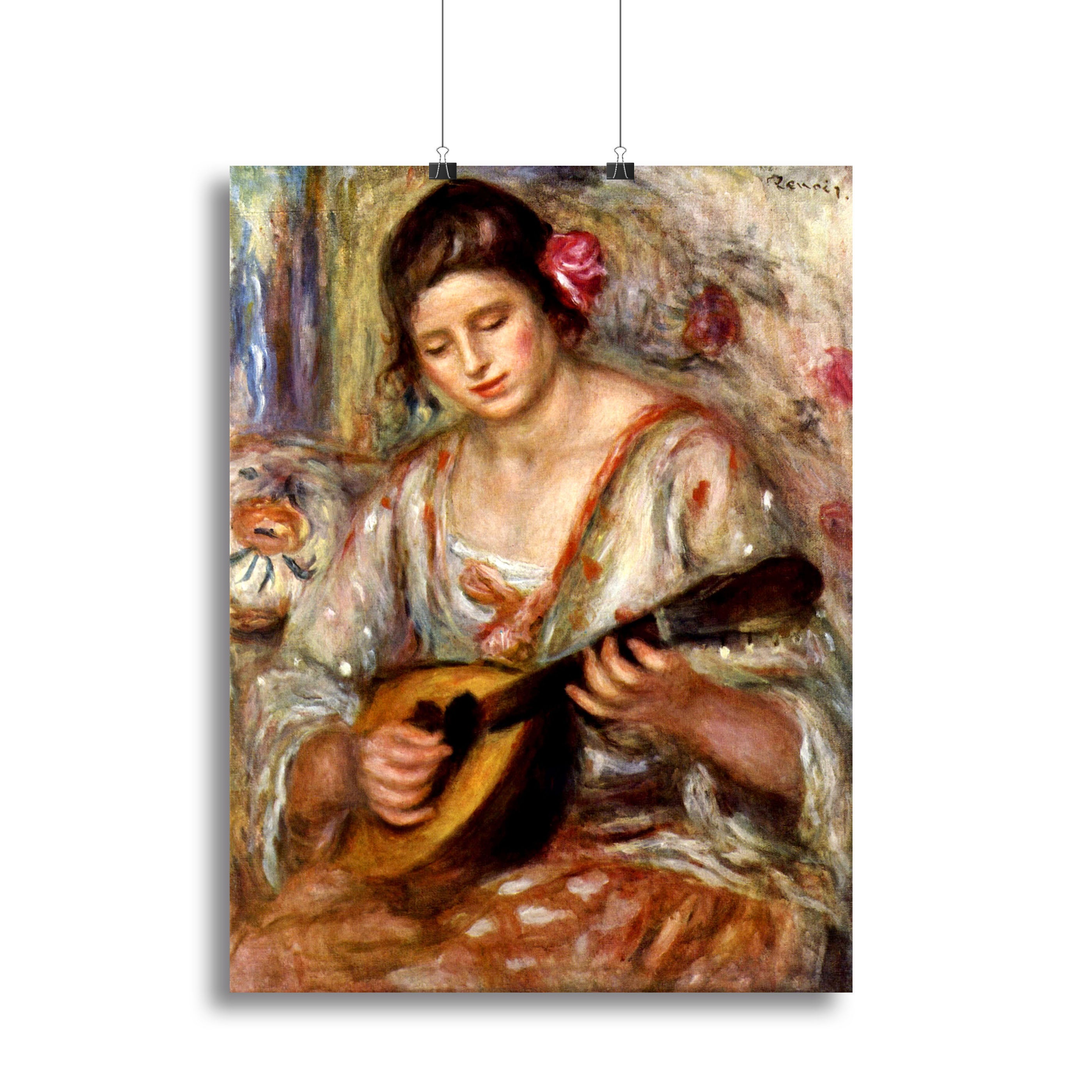 Girl with mandolin by Renoir Canvas Print or Poster - Canvas Art Rocks - 2
