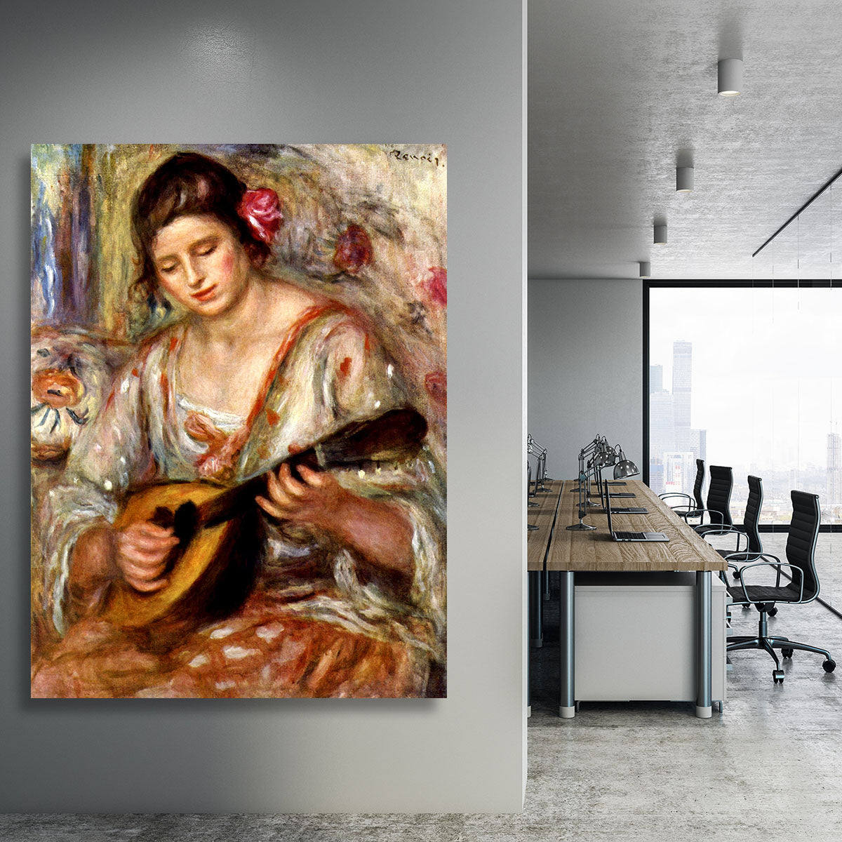 Girl with mandolin by Renoir Canvas Print or Poster - Canvas Art Rocks - 3