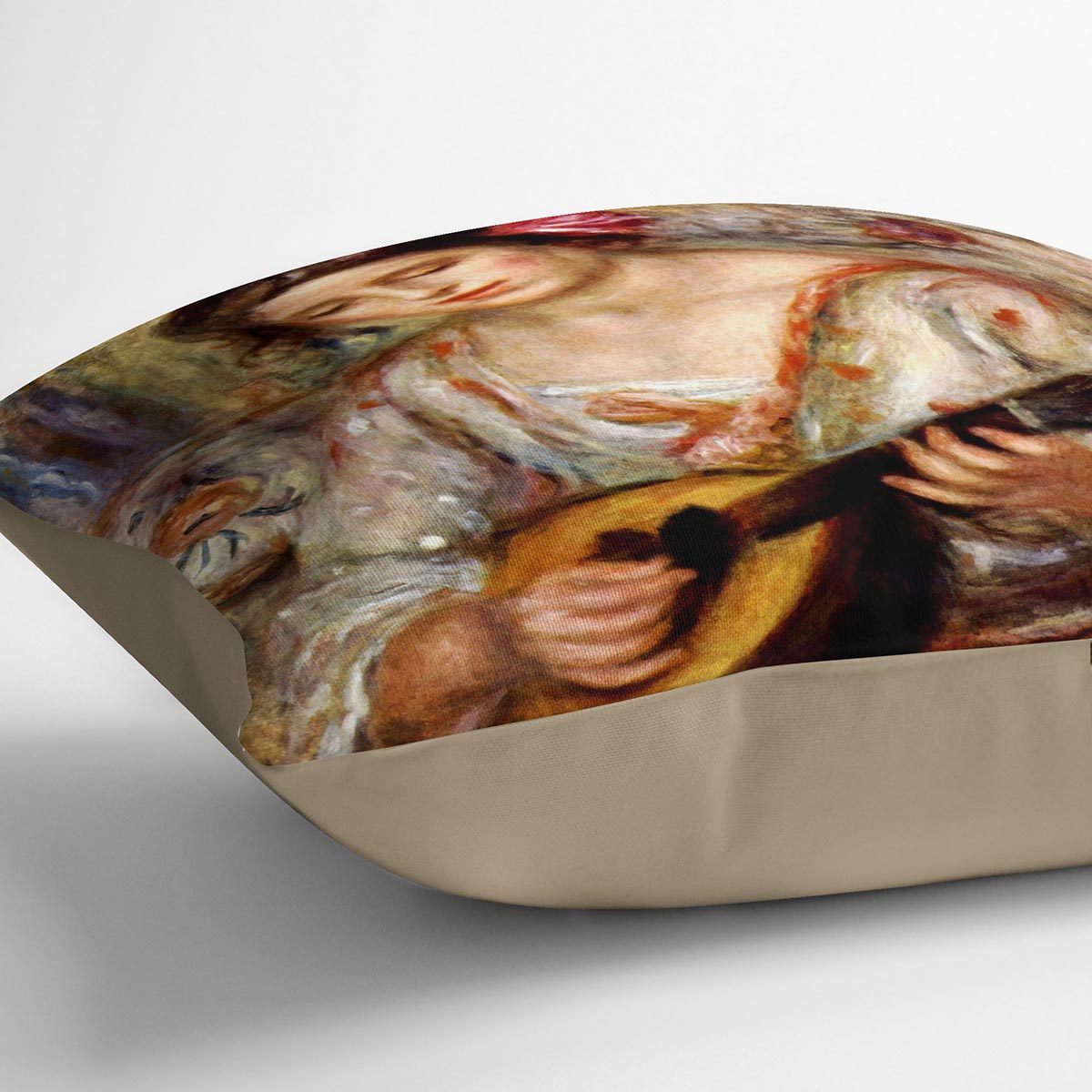 Girl with mandolin by Renoir Cushion
