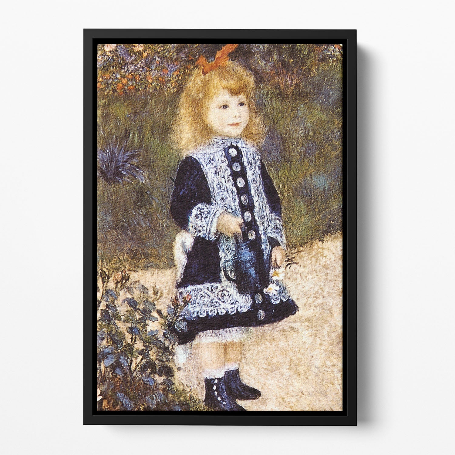 Girl with the Watering Can by Renoir Floating Framed Canvas