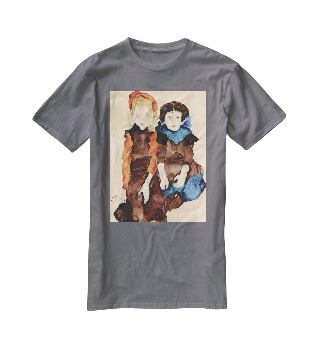 Girls by Egon Schiele T-Shirt - Canvas Art Rocks - 3