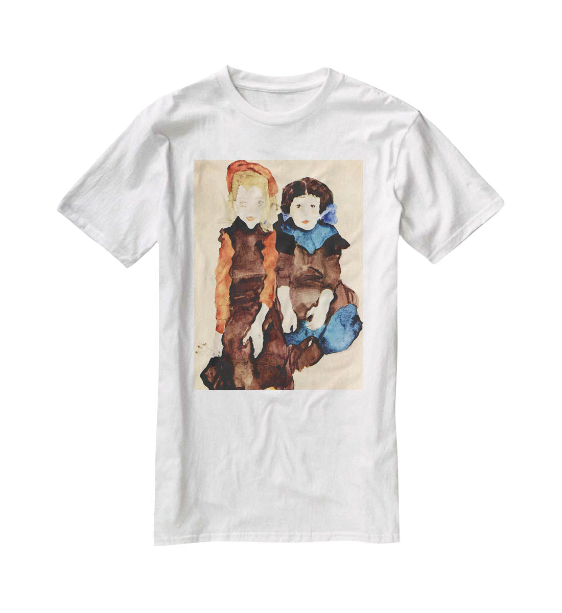 Girls by Egon Schiele T-Shirt - Canvas Art Rocks - 5