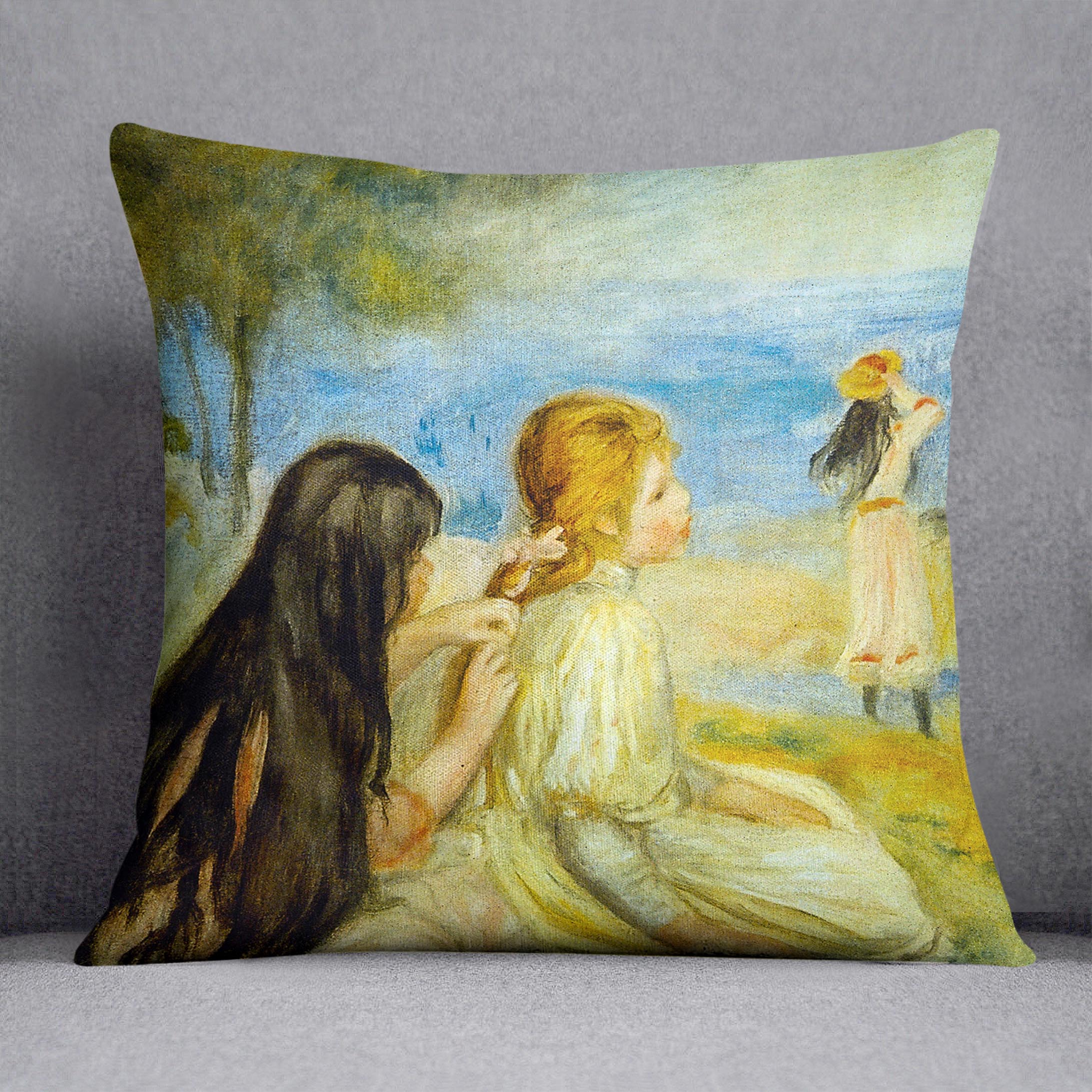 Girls by the Seaside by Renoir Cushion