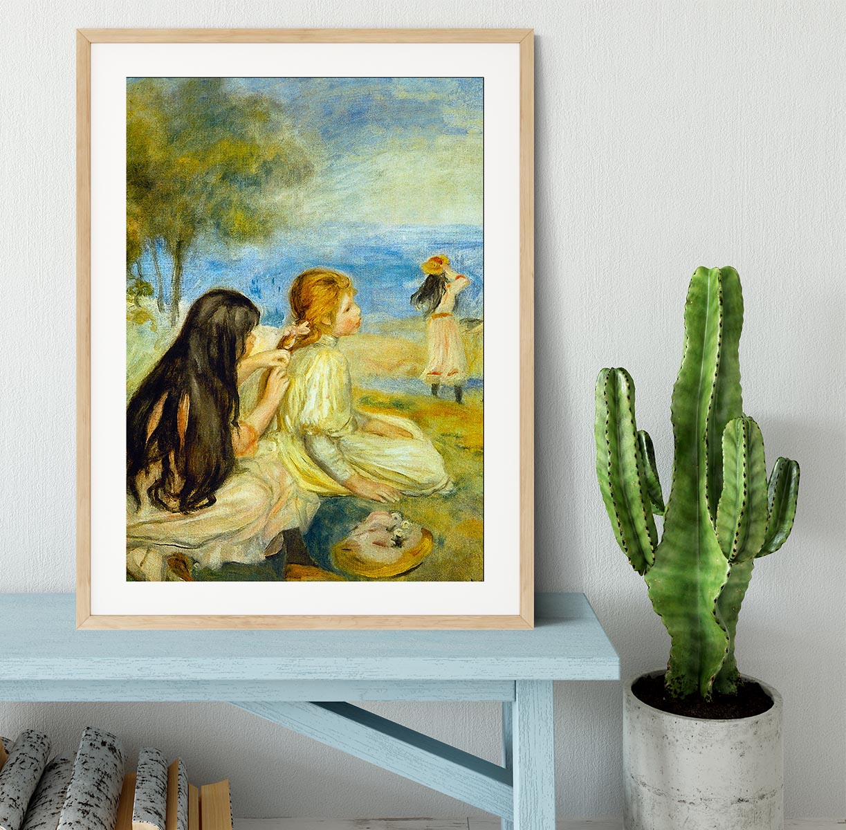 Girls by the Seaside by Renoir Framed Print - Canvas Art Rocks - 3