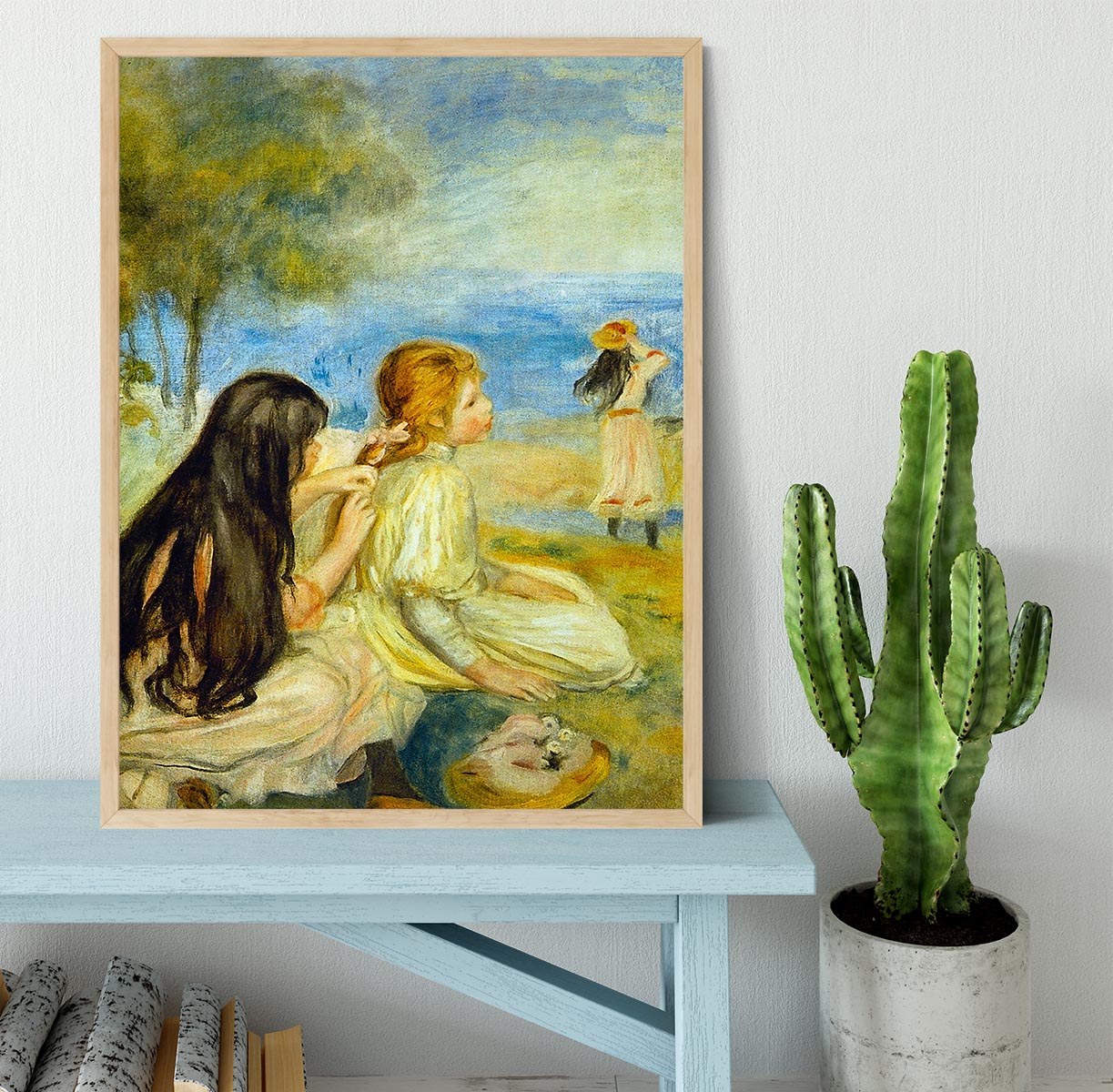 Girls by the Seaside by Renoir Framed Print - Canvas Art Rocks - 4