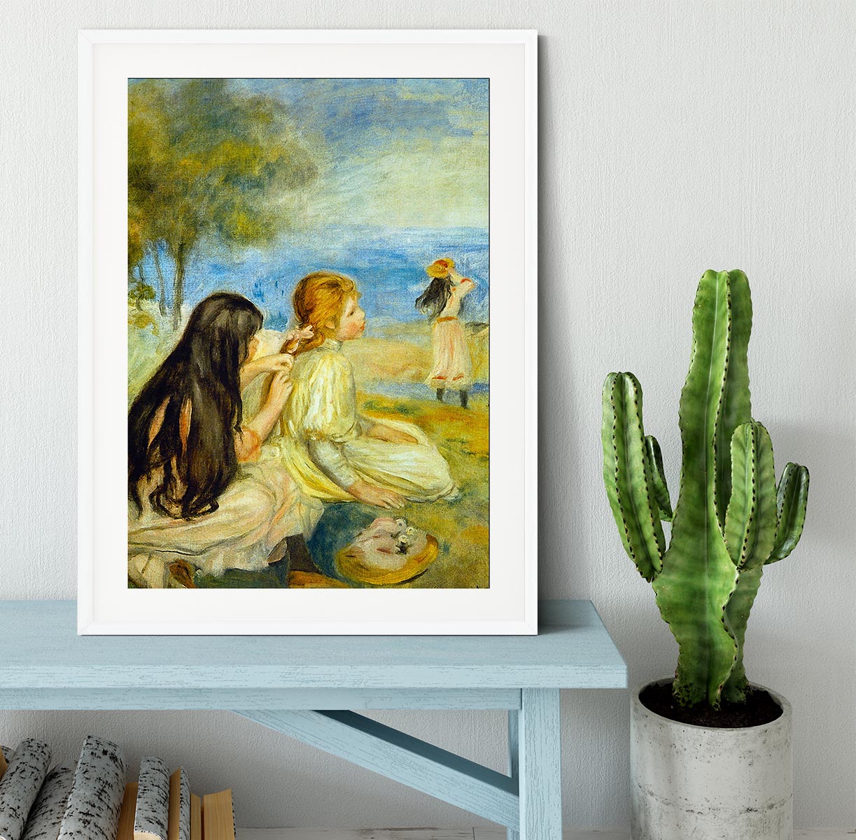 Girls by the Seaside by Renoir Framed Print - Canvas Art Rocks - 5