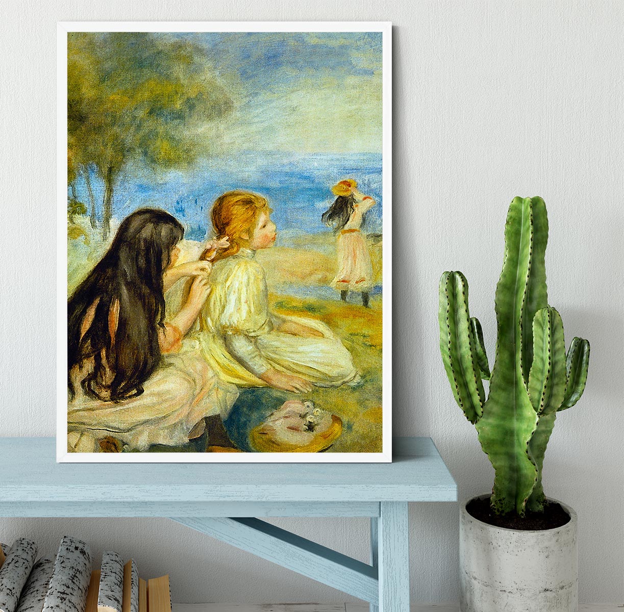 Girls by the Seaside by Renoir Framed Print - Canvas Art Rocks -6