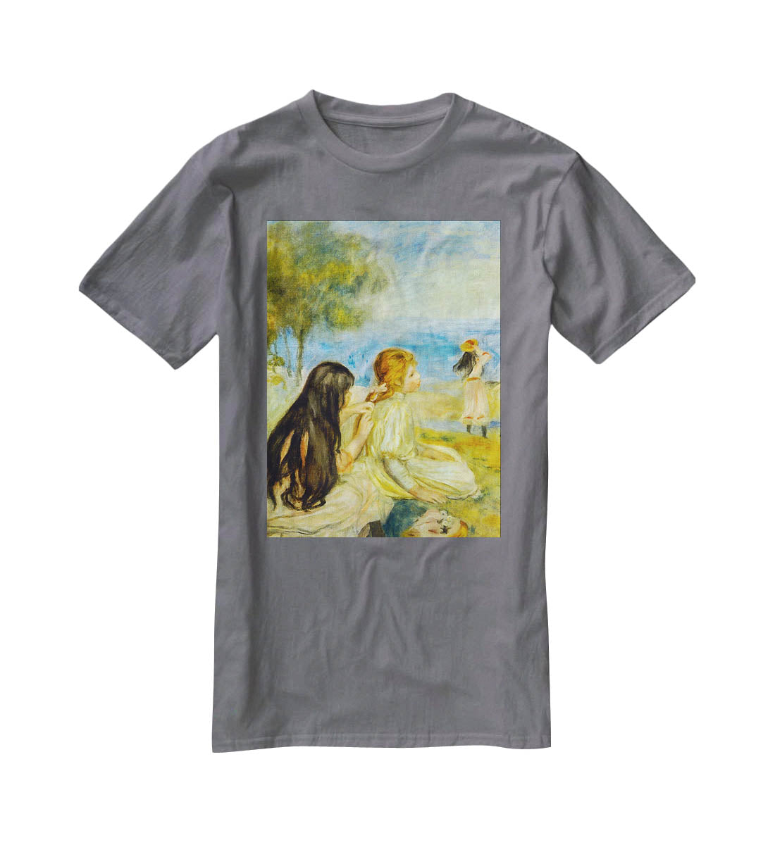 Girls by the Seaside by Renoir T-Shirt - Canvas Art Rocks - 3