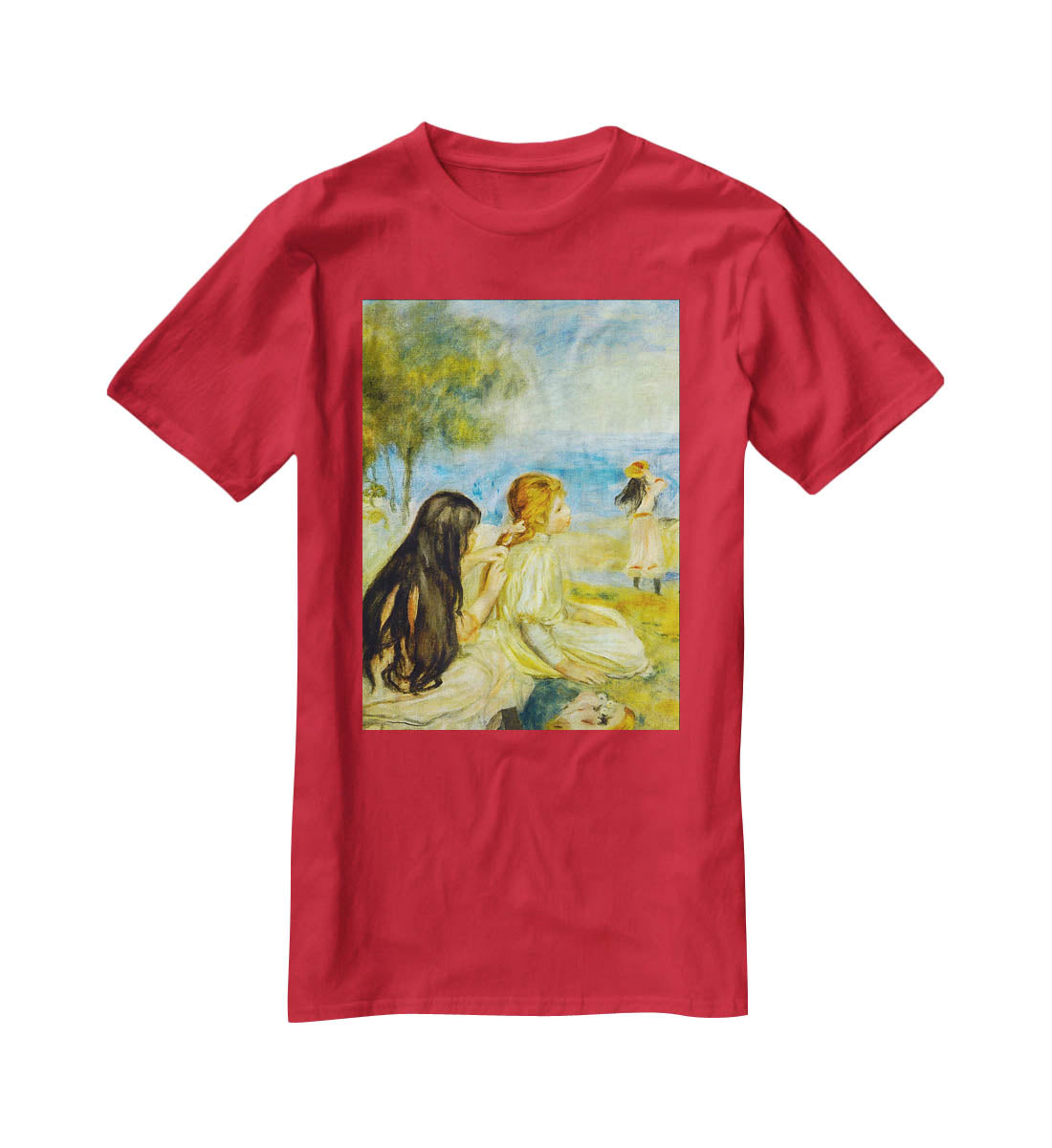 Girls by the Seaside by Renoir T-Shirt - Canvas Art Rocks - 4