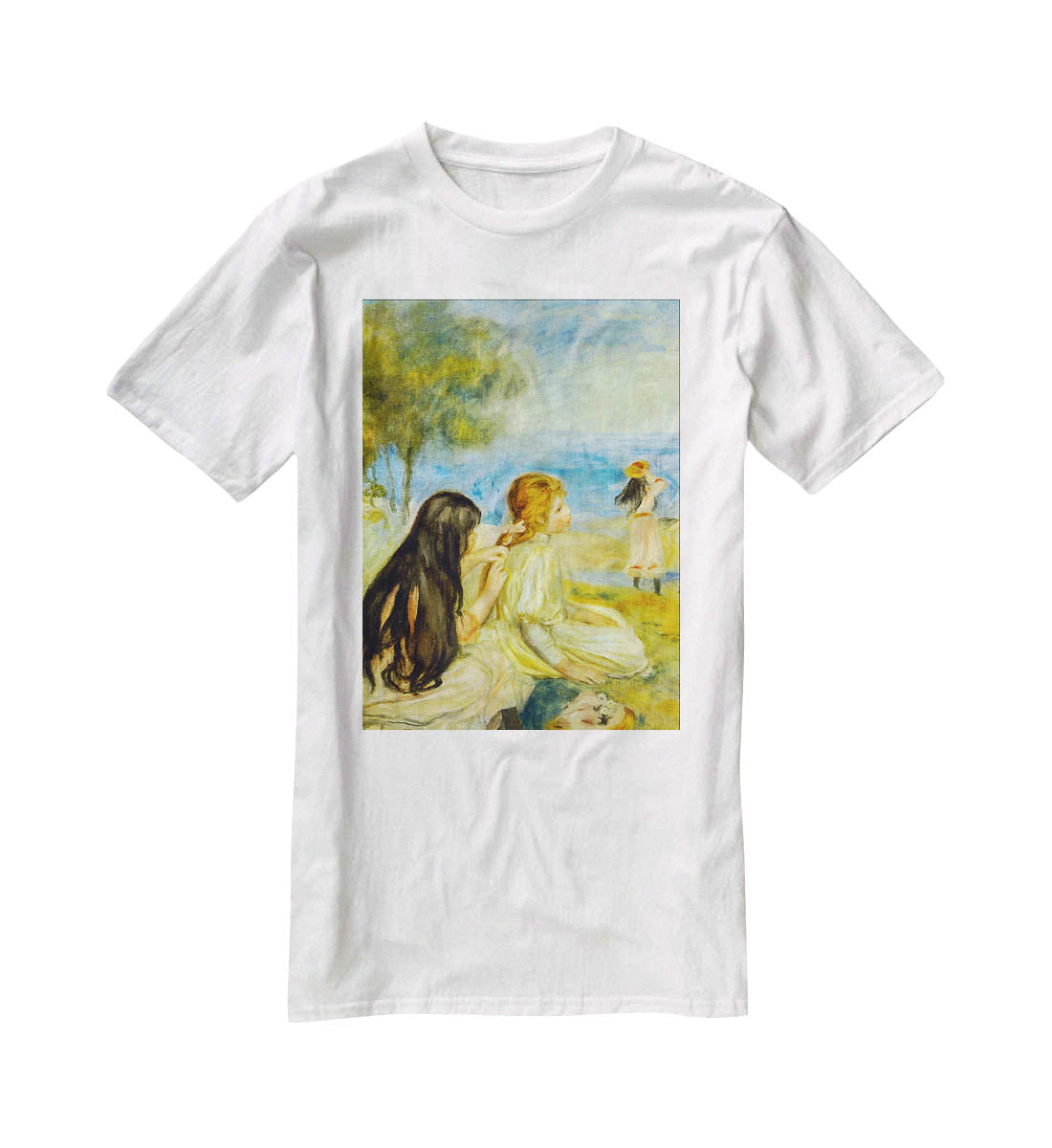 Girls by the Seaside by Renoir T-Shirt - Canvas Art Rocks - 5
