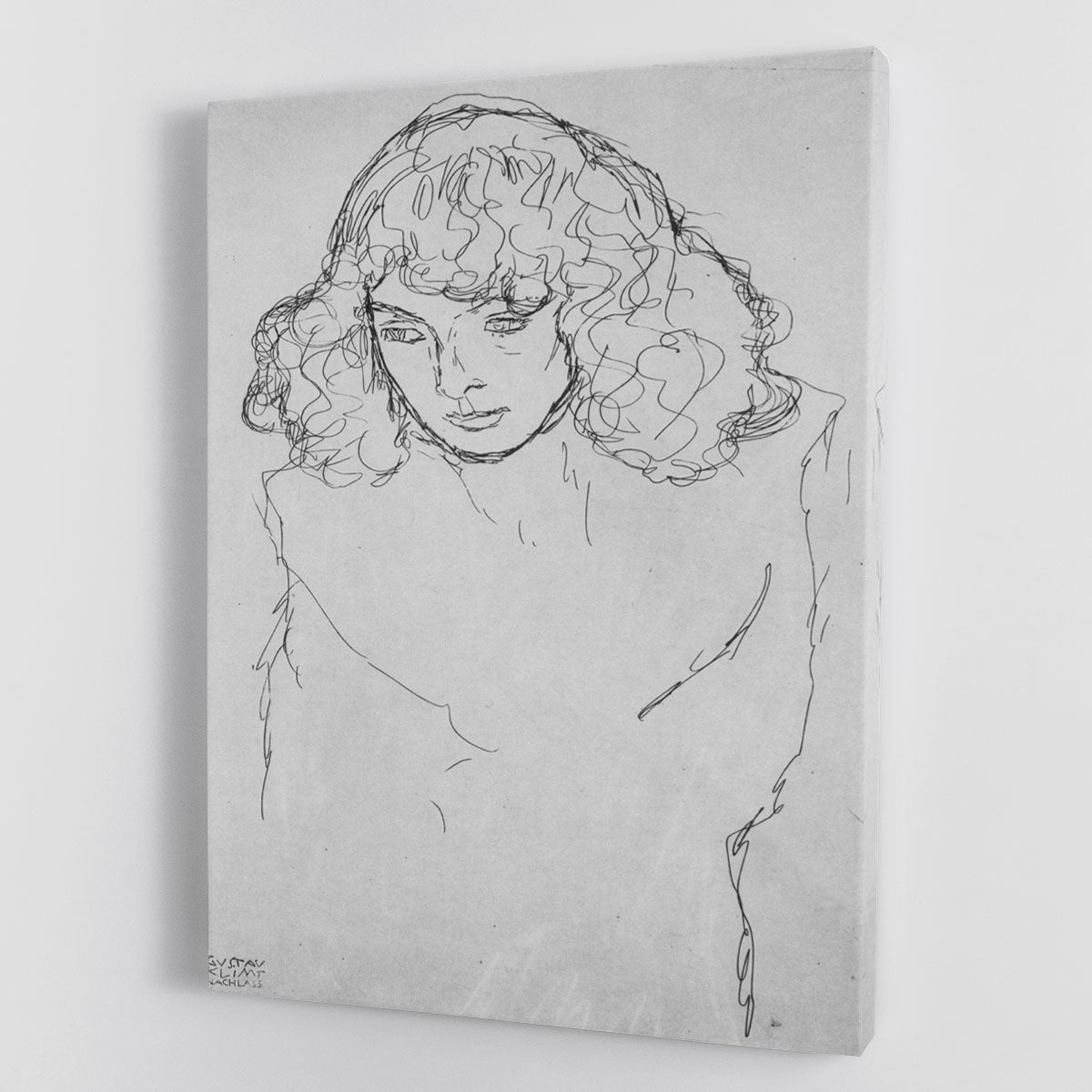 Girls head by Klimt Canvas Print or Poster - Canvas Art Rocks - 1