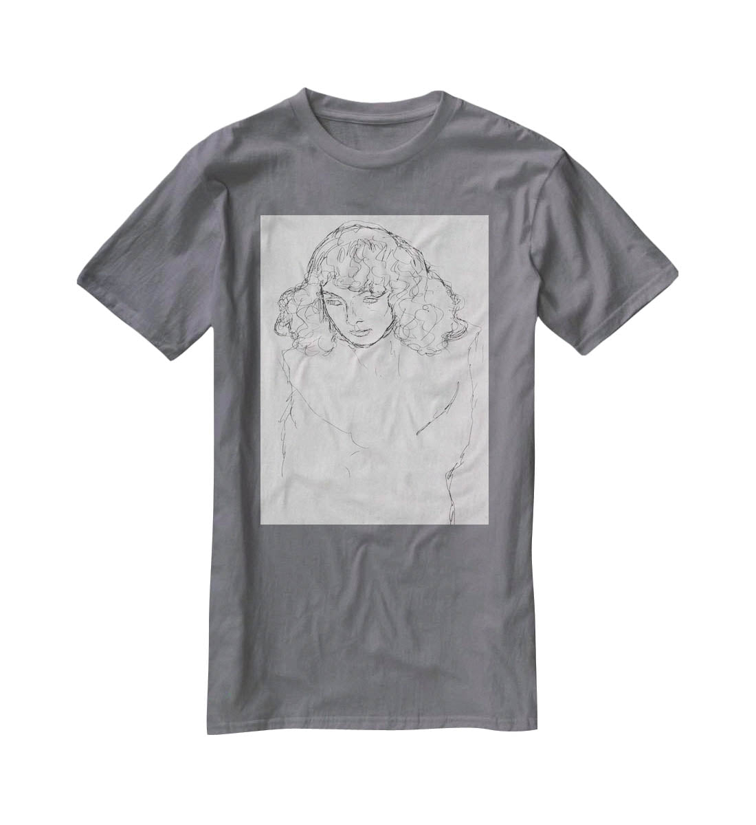 Girls head by Klimt T-Shirt - Canvas Art Rocks - 3
